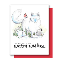 Load image into Gallery viewer, Sending You Warm Wishes Arctic Animals Holiday Christmas Card
