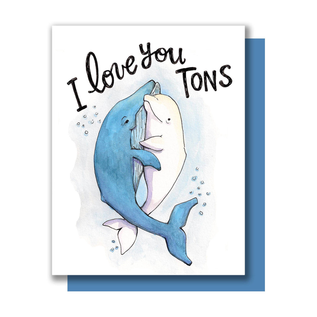 I Love You Tons Whales Card