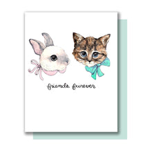 Load image into Gallery viewer, Friends Furever Bunny Kitten Friendship Best Friends Forever Card
