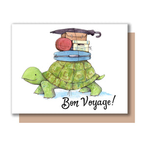 Bon Voyage Moving Turtle With Luggage Card