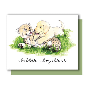Better Together Cheetah And Puppy Dog Card