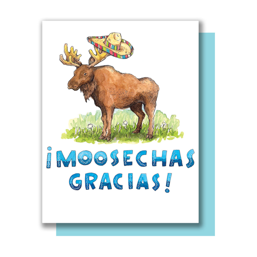 Moosechas Gracias Muchas Gracias Thank You Card