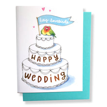 Load image into Gallery viewer, Hey Lovebirds Happy Wedding Gold Foil Card
