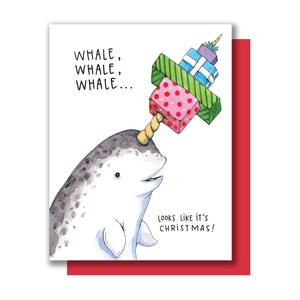 Merry Christmas Narwhal Happy Holidays Card