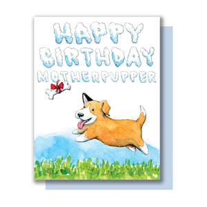 Mother Pupper Dog Puppy Happy Birthday Card