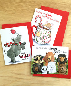 Have A Wild Holiday Rhino Happy Holidays Christmas Card