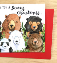 Load image into Gallery viewer, We Wish You A Beary Christmas Cute Bears Merry Christmas Card
