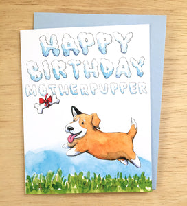 Mother Pupper Dog Puppy Happy Birthday Card