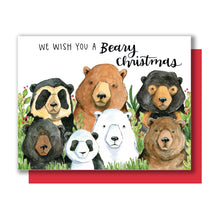 Load image into Gallery viewer, We Wish You A Beary Christmas Cute Bears Merry Christmas Card
