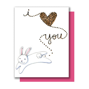 I Love You Bunny Poop Heart Love Card