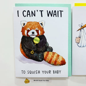 I Can't Wait To Squish Your Baby Red Panda New Baby Card