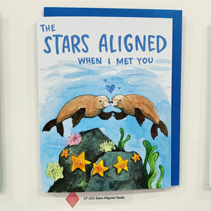 Stars Aligned When I Met You Seals Sea Lion Love Card