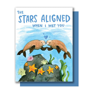 Stars Aligned When I Met You Seals Sea Lion Love Card