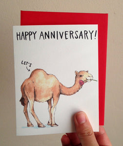 Happy Anniversary Let's Hump Camel Card