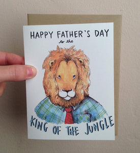 Happy Father's Day to the King of the Jungle Lion Card Dad's Day