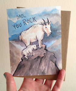 Dad, You Rock! Happy Father's Day Mountain Goats Card