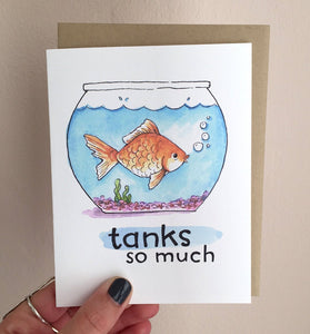Tanks So Much Thank You Goldfish Thanks Fish Tank Card