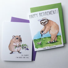 Load image into Gallery viewer, Happy Retirement Sloth Golfing Take It Slow Card
