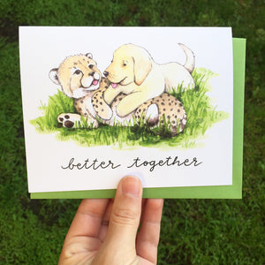 Better Together Cheetah And Puppy Dog Card