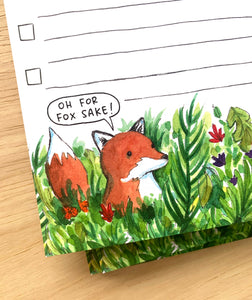 Fox Notepad For Fox Sake Checklist To Do List Notes