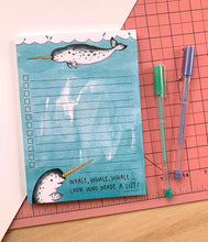 Load image into Gallery viewer, Narwhal Notepad Checklist Whale List Pad Notes
