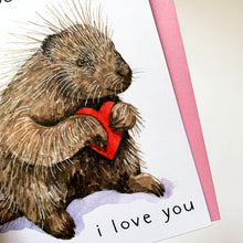 Load image into Gallery viewer, Get To The Point Porcupine Love Friendship Card
