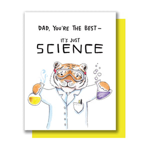 Dad You're The Best Science Tiger Father's Day Card