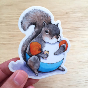 Squirrel Vinyl Die Cut Weatherproof Sticker