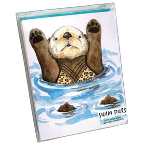 Swim Pals Blank Notes Boxed Set of 8 Greeting Cards and Envelopes